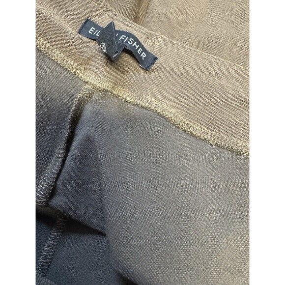 Eileen Fisher Brown Elastic Waist Slim Ankle Straight Fit Crepe Pants Large - Picture 9 of 9